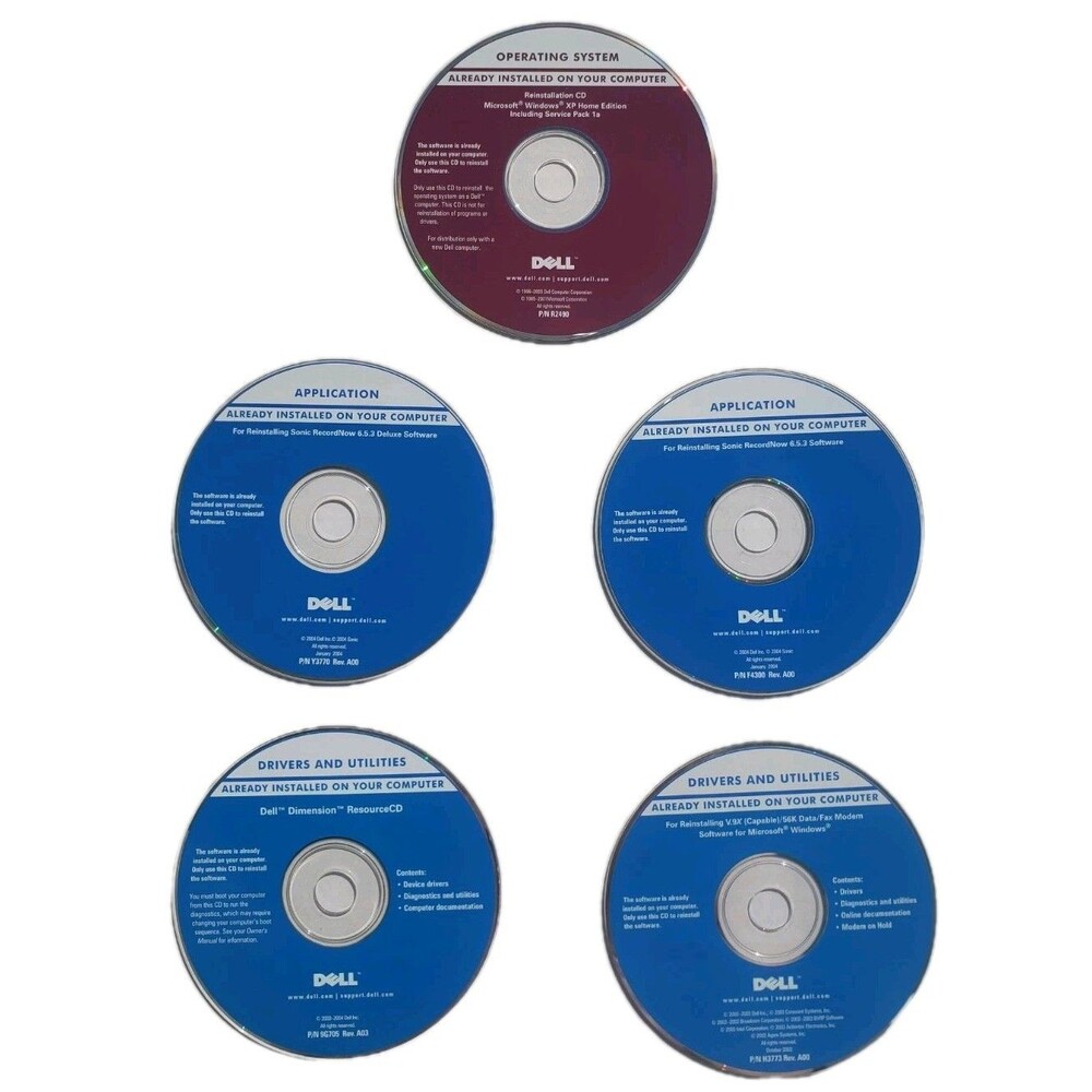 Dell Windows XP Home Edition Reinstallation CD SP1a Drivers & Utilities Applctns